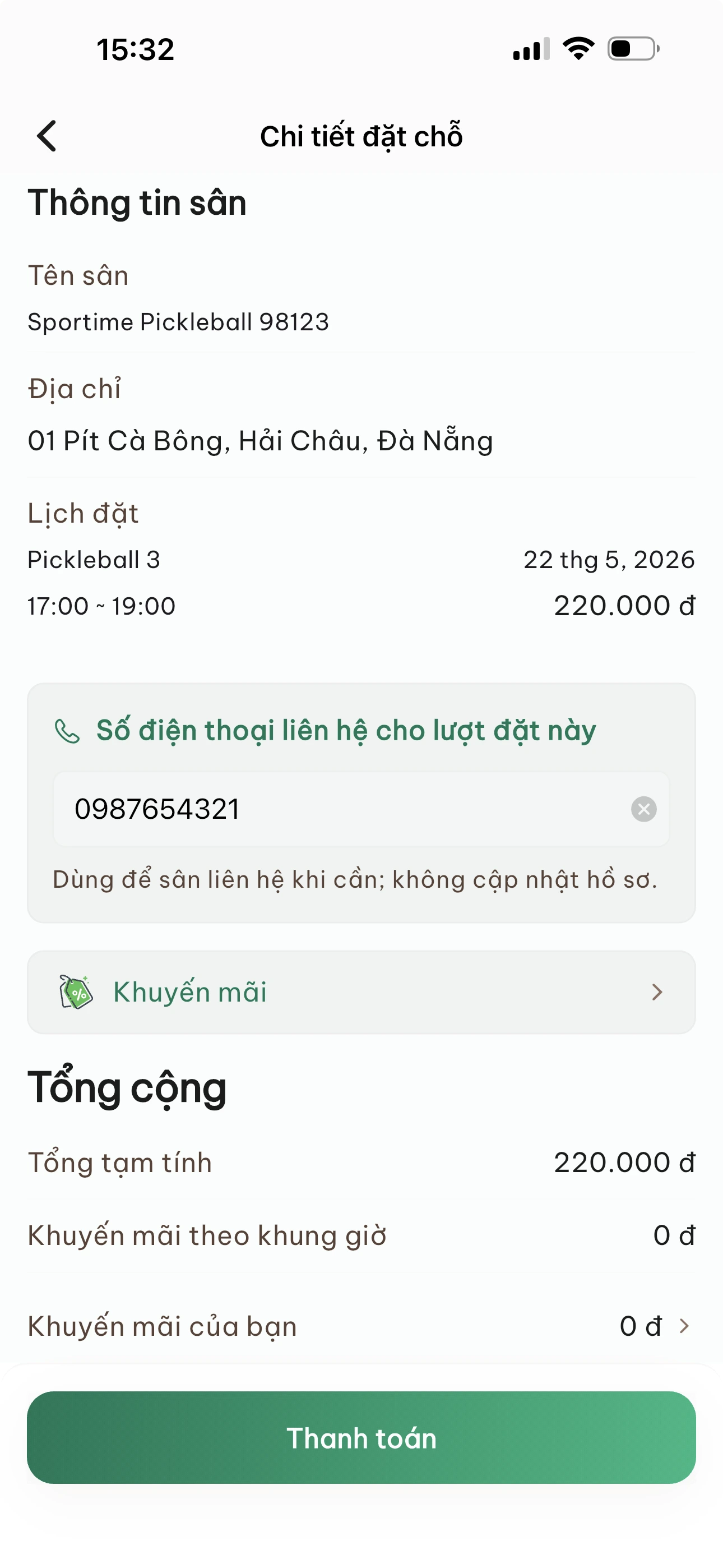App người chơi — tìm sân theo bản đồ